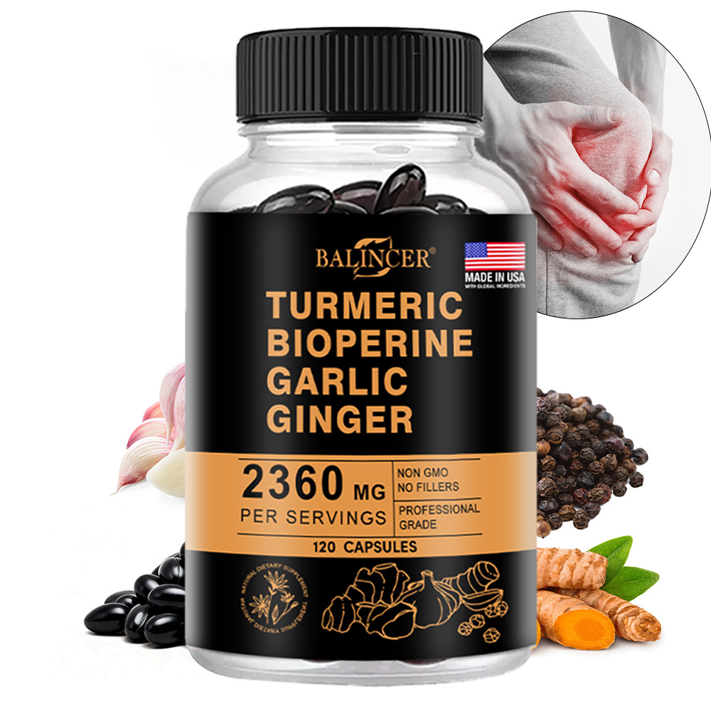 Turmeric Curcumin Capsule - Kurkuma-Ingwer-Kapseln 2360mg mit 95% Curcumin, Knoblauch