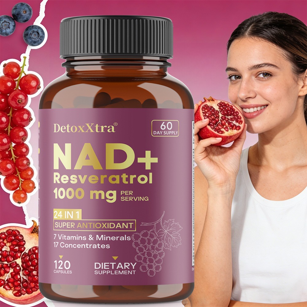 Resveratrol Capsule Anti Aging - NAD+ Resveratrol Nahrungsergänzungsmittel - Fördert die