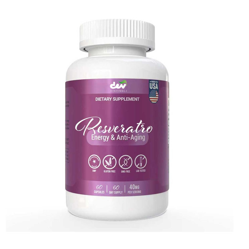 Resveratrol Capsule Anti Aging - Resveratrol-Ergänzung – unterstützt Energie und Anti-Aging