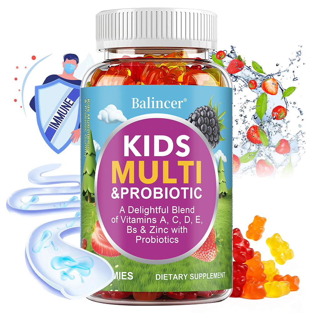 Multivitamin Gummy Adult - Kinder-Multivitamin + Probiotika-Gummis, Unterstützung für Verdauung