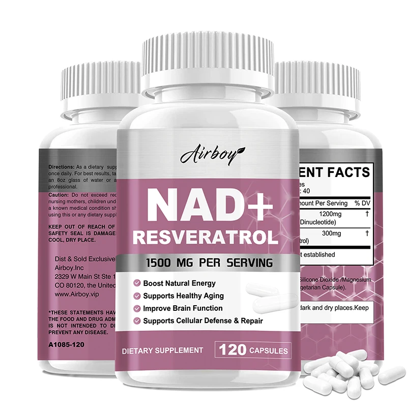 Resveratrol Capsule Anti Aging - NAD+ Resveratrol-Ergänzungsmittel – natürliche Energie, Anti-Aging-