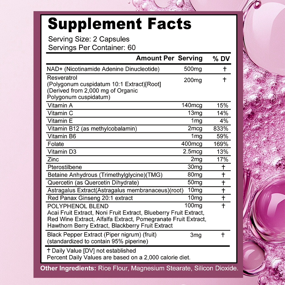 NAD+ Resveratrol Nahrungsergän – Resveratrol Capsule Anti Aging Bewertung und Preis
