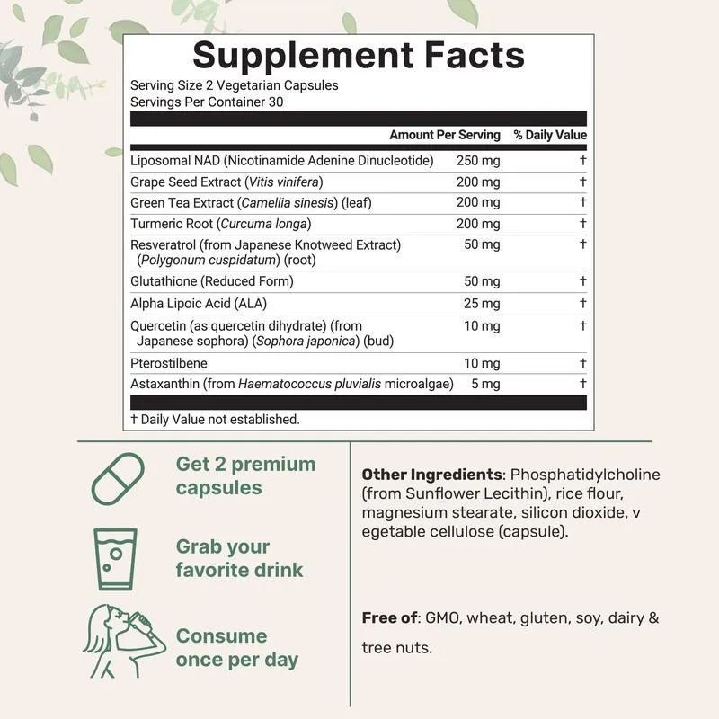 Extra starkes NAD-Ergänzungsmi – Resveratrol Capsule Anti Aging Bewertung und Preis